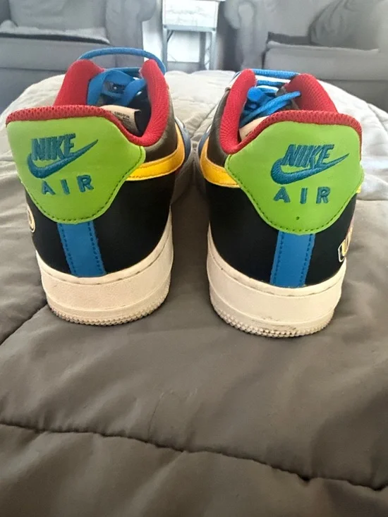 Nike Uno Air Force 1 in Blue, Yellow, Red, White & Black - Picture 5 of 11